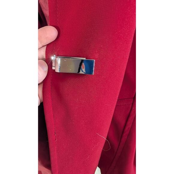London Fog Womens All Weather Coat XL RED Silver clasps Preppy Classic Hooded - Picture 8 of 9